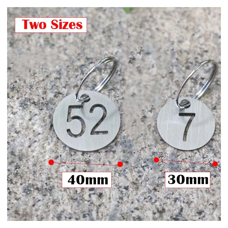 10 PCS Stainless Steel Numbers Plates Round Labels Mark Sign Classification Tags Metal Pendant Item Marker 1-100 Signs For Keys