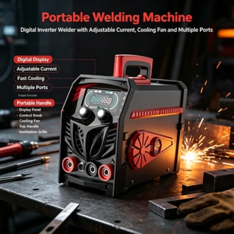 Dual Purpose Household Mini Welding Machine Gasless MIG Welder Manual Arc Spot Welder For Home Metal Repair Welding Work