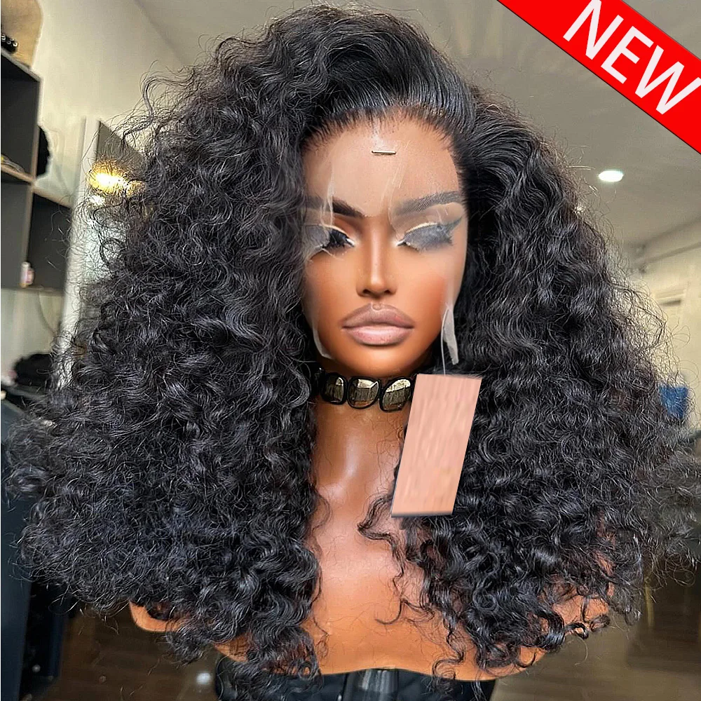 

Прозрачный парик с эффектом водной волны, плотность 300/400, 13x6 HD кружевной фронтальный парик из натуральных волос для женщин, готовый к носке, с предварительно выщипанными прядями, 16-36 дюймов.