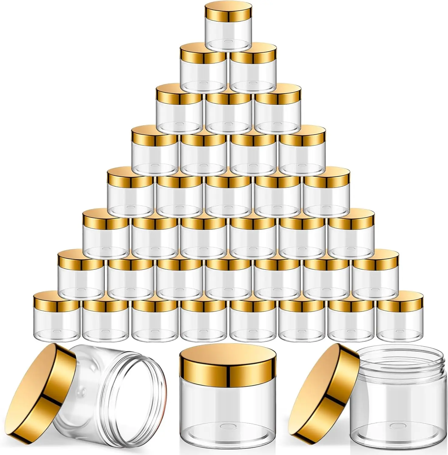 

Container Acrylic Cosmetic Small Jars for Lotions Ointments Travel Toiletries Creams Make up Storage(Gold)