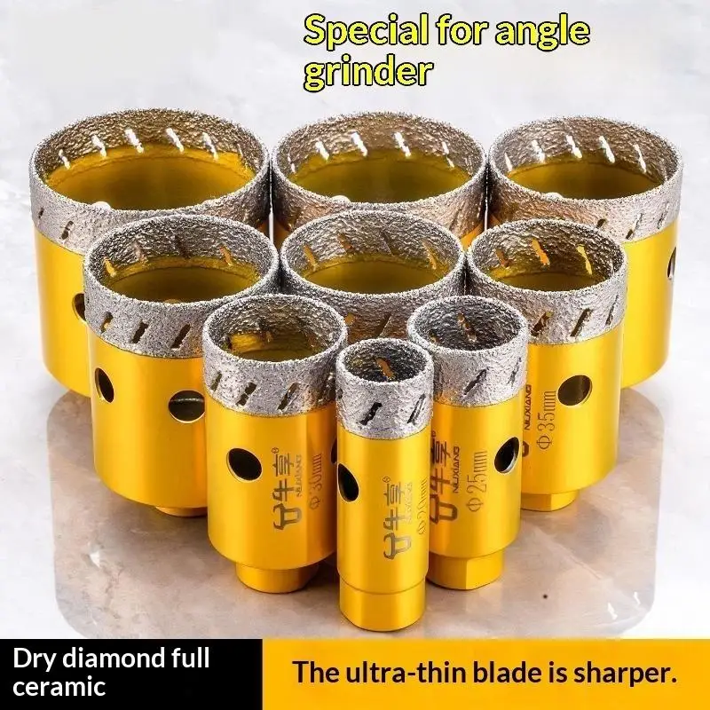 Diamond Drill Bit Dry Cutting Tile Hole Saw Professional Grade for Angle Grinder Porcelain Ceramic Construction Use