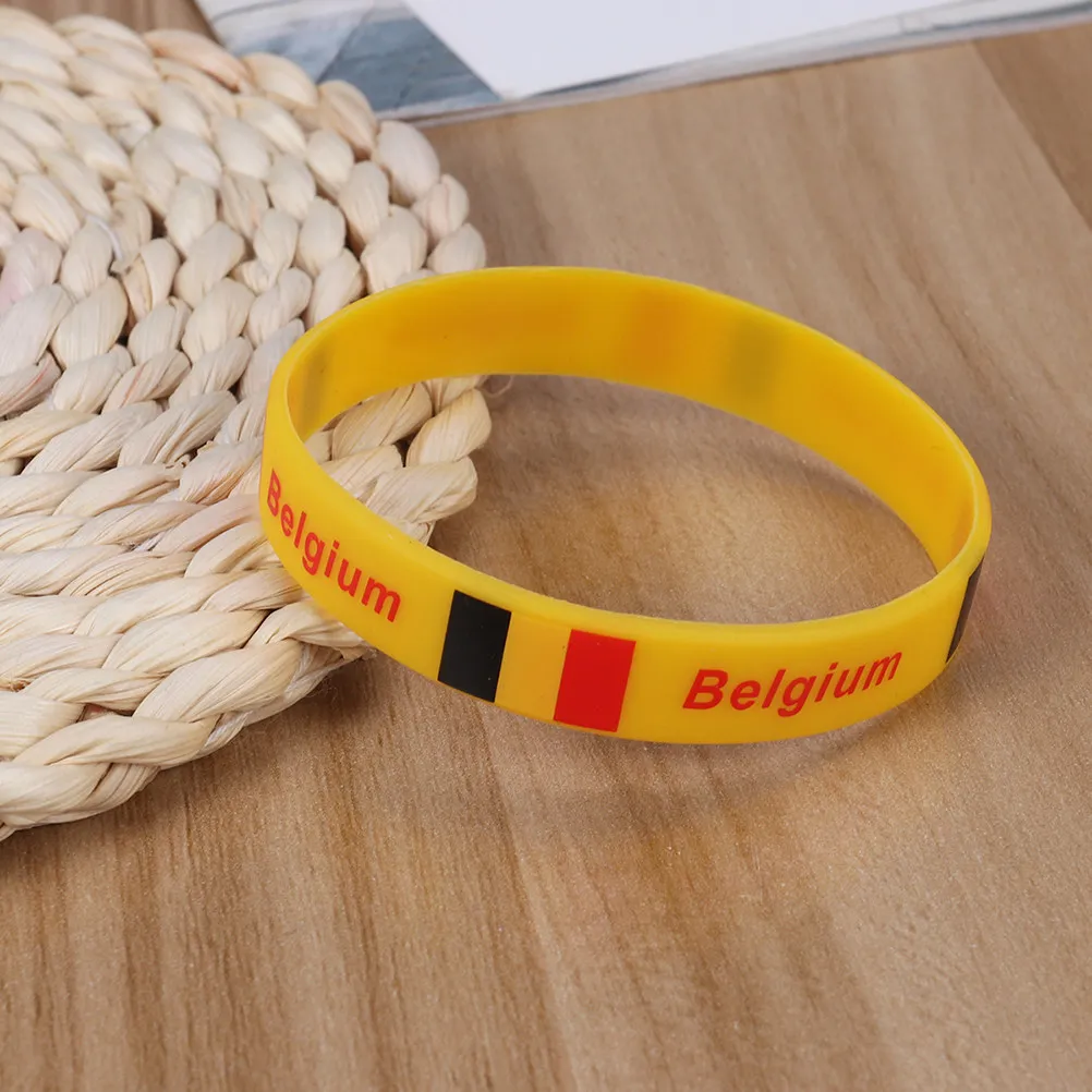 Silicone Country Wristband Belgium Soft Comfortable Durable Sports Bracelet Football Game Fans Cheer International Match