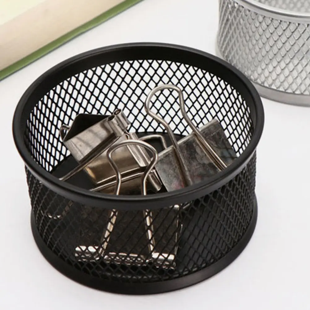 6Pcs Paper Clip Storage Holders Mesh Desk Organizer Paperclip Container Mesh Binder Clip Holder Office Supplies Desktop Storage