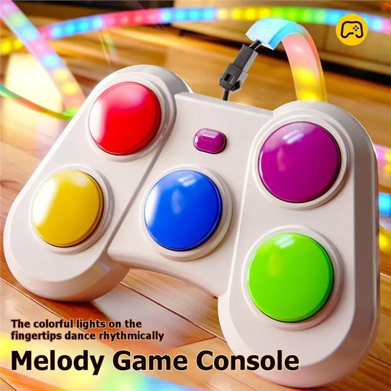 WOWFU-Game Console Children's Dynamic Rhythm Game Console Educational Fingertip Color Light