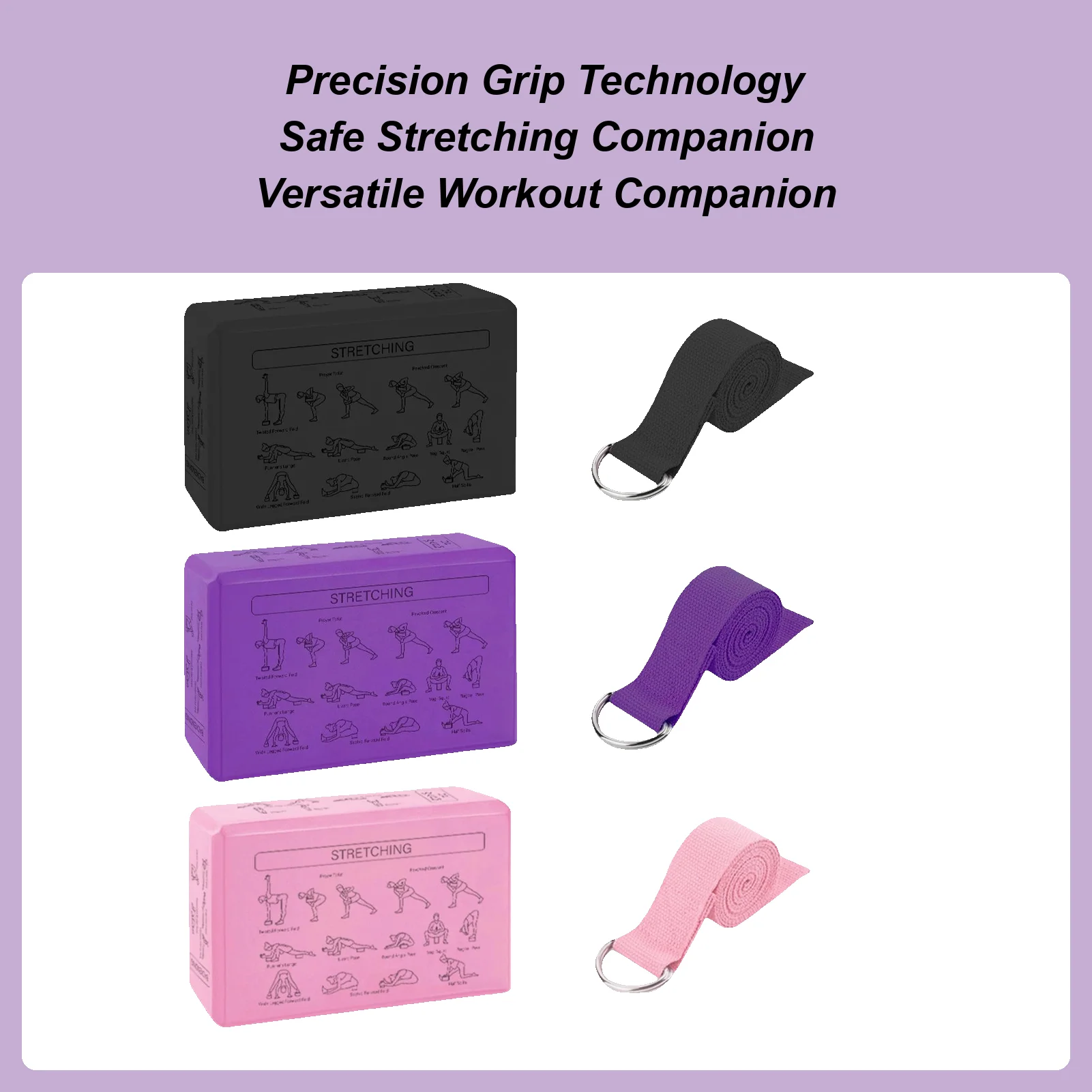Yoga Brick 2-Piece Portable Non-Slip Soft Yoga Wedge Exercise Equipment for Women Beginners Meditation Training Stretching