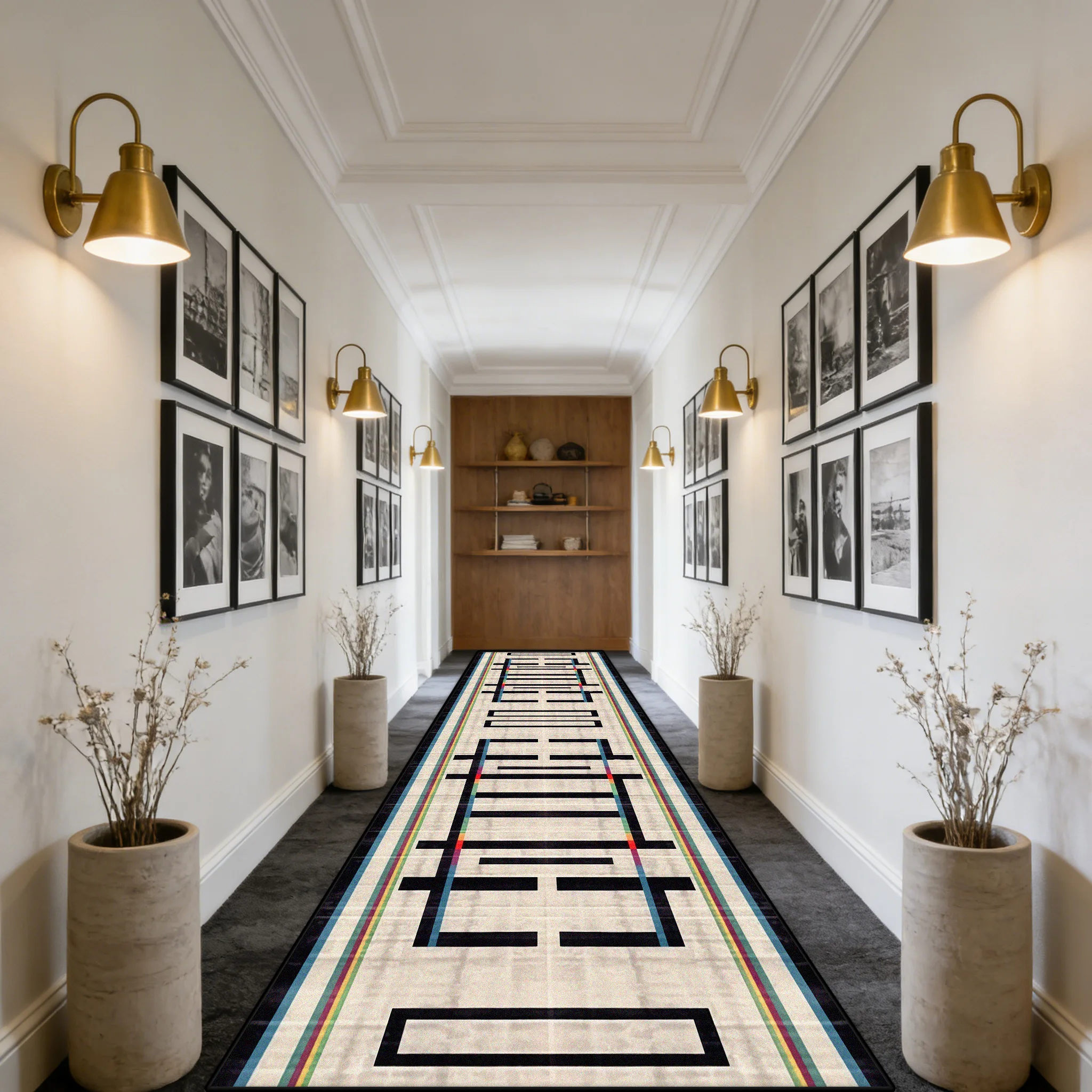 

Nordic Geometric Long Corridor Rugs Living Room Entryway Passageway Runner Carpet Decoration Home Bedroom Bedside Washable Mat