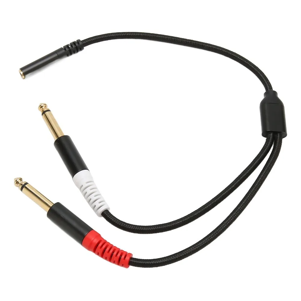 1/8 Stereo Female to Dual 6.35mm Mono Male 3.5mm to Dual 1/4 Inch Sound Splitter Cable 13.8inch Audio Splitter Cord
