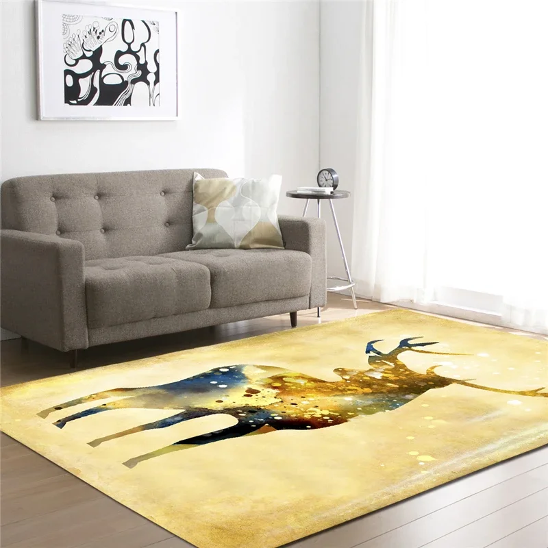 Deer Carpets For Home Living Room Tea Table Bedside Sofa Mat Kids Bedroom Decor Washable Floor Mat Household Area Mat Animal Rug - view 6
