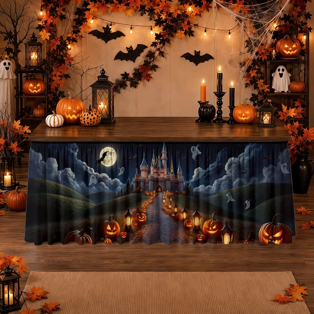 Table skirt / tableskirt, fantasy castle, Halloween, night, Southern Hemisphere spring, Northern Hemisphere autumn, partyxzj