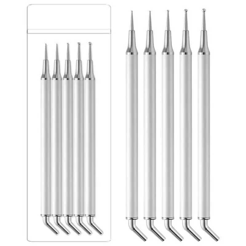 5 Stück Acryl-Griff Kristallstein-Applikator Doppelseitiger Strassstein-Applikator Punktierstift Wachsstift Maniküre Nagelkunst DIY-Werkzeuge – Detail 5