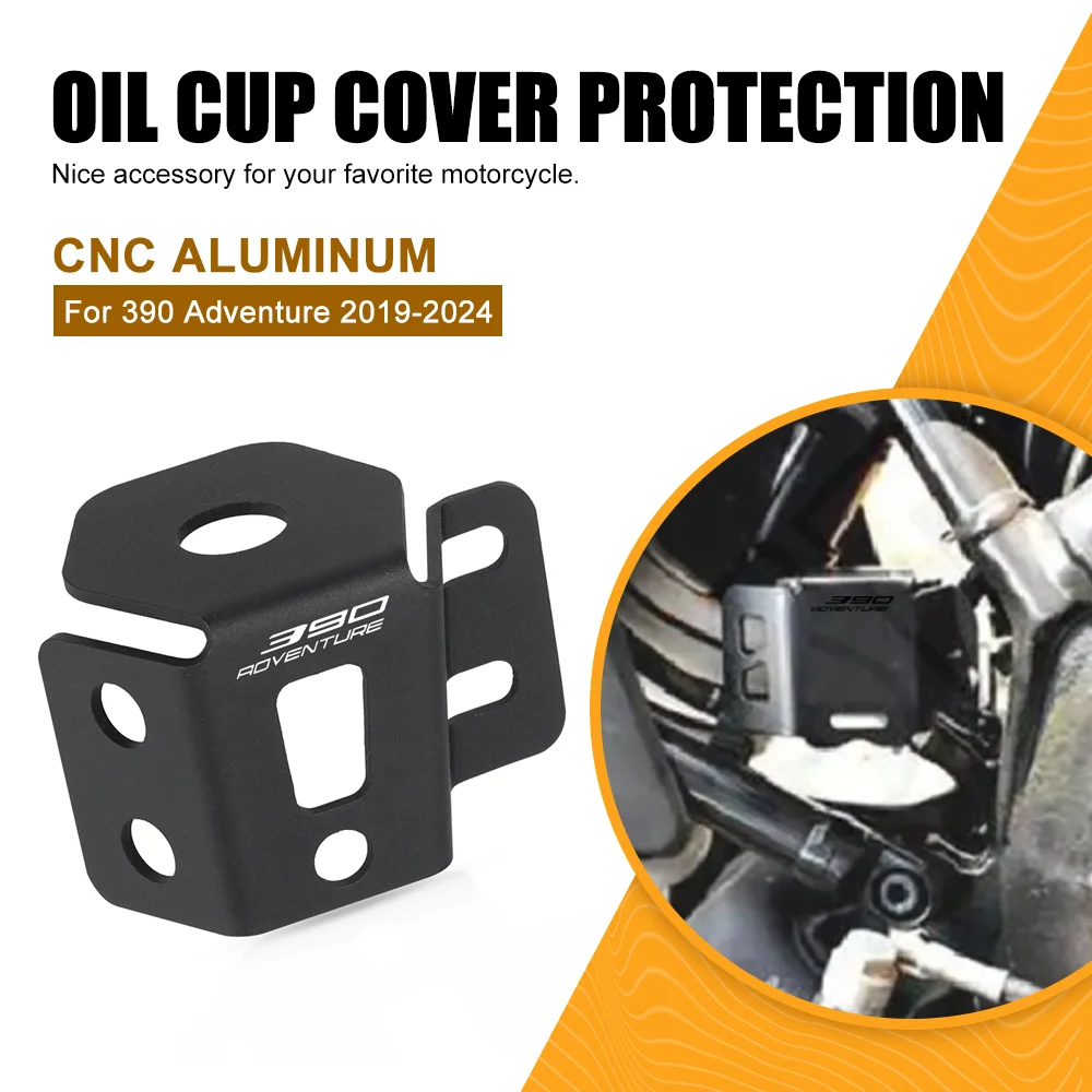 

For 390 Adventure 2019 2020 2021 2022 2023 2024 Motorcycle Accessories Rear Brake Pump Fluid Tank Oil Cup Reservoir Guard Cover