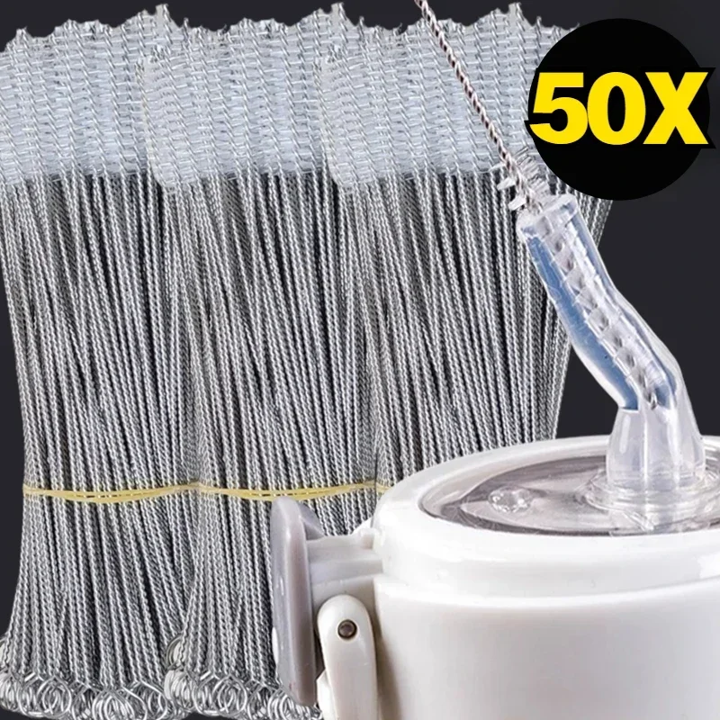 50/1pcs Nylon Cleaning Brush Set Bottle Tube Pipe Drink Straw Washing Cleaner Bristle Long Handle Baby Cup Cleaning Brushes