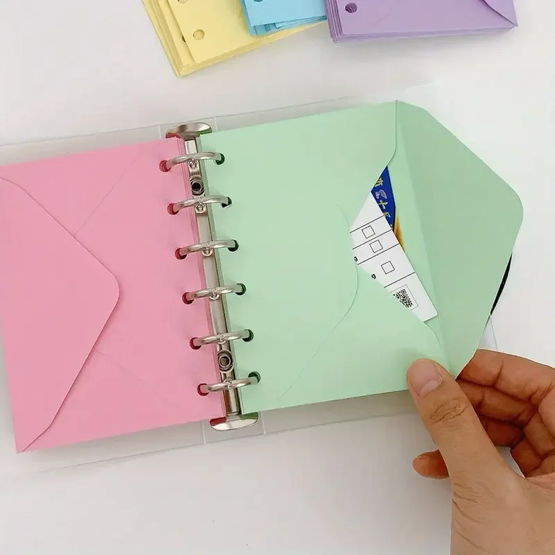 30 pcs A7 binder pocket - no zipper, 6-pole budget envelope and A7 wallet with money and material organization insert