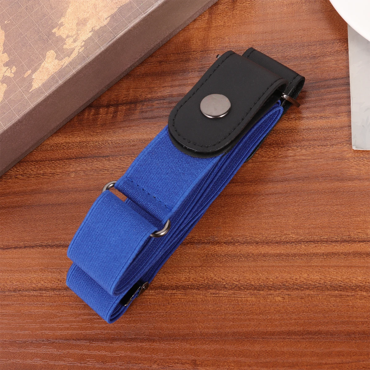 

1pc Stretch Pants Elastic No Buckle Belt Adjustable Waist Belt Premium Durable For Women Men Kids Blue Perfect For Jeans Dresses