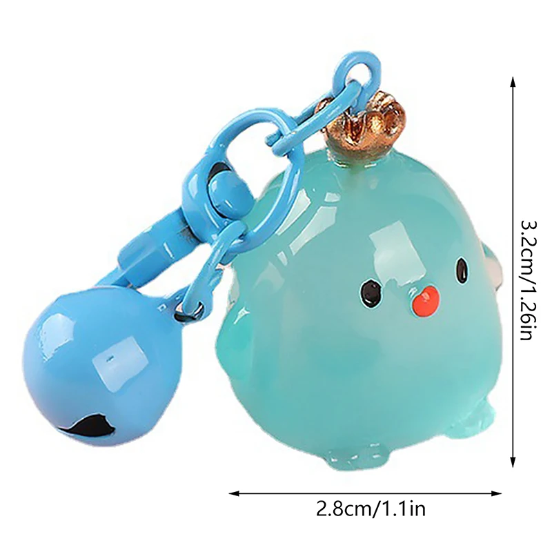 Creative Resin Luminous Crown Chicken Dolls Car KeyChain Bookbag pendant accessories Chicken Toy Gifts