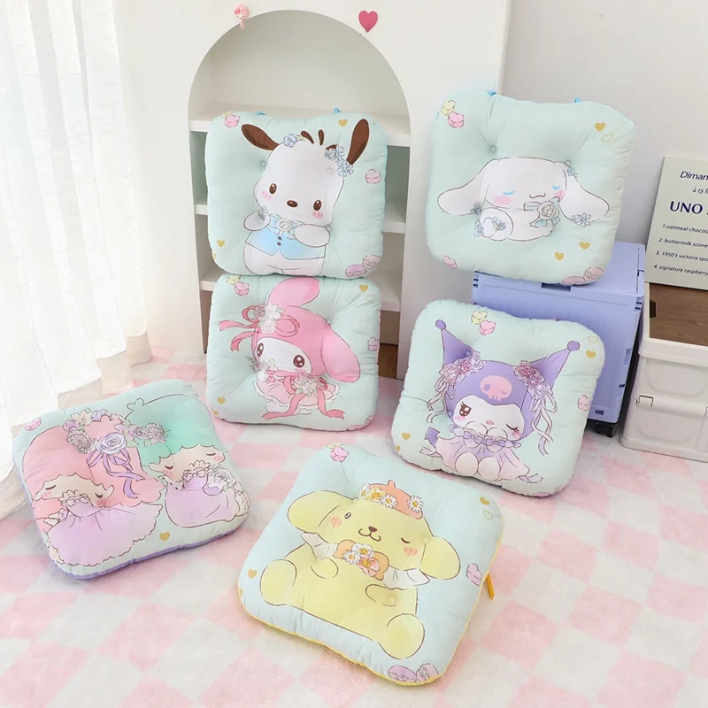 

Сидячая подушка Sanrio Kuromi My Melody Hello Kitty Cinnamoroll Kawaii, японский стиль, подушка для сиденья с мультяшным принтом, стул