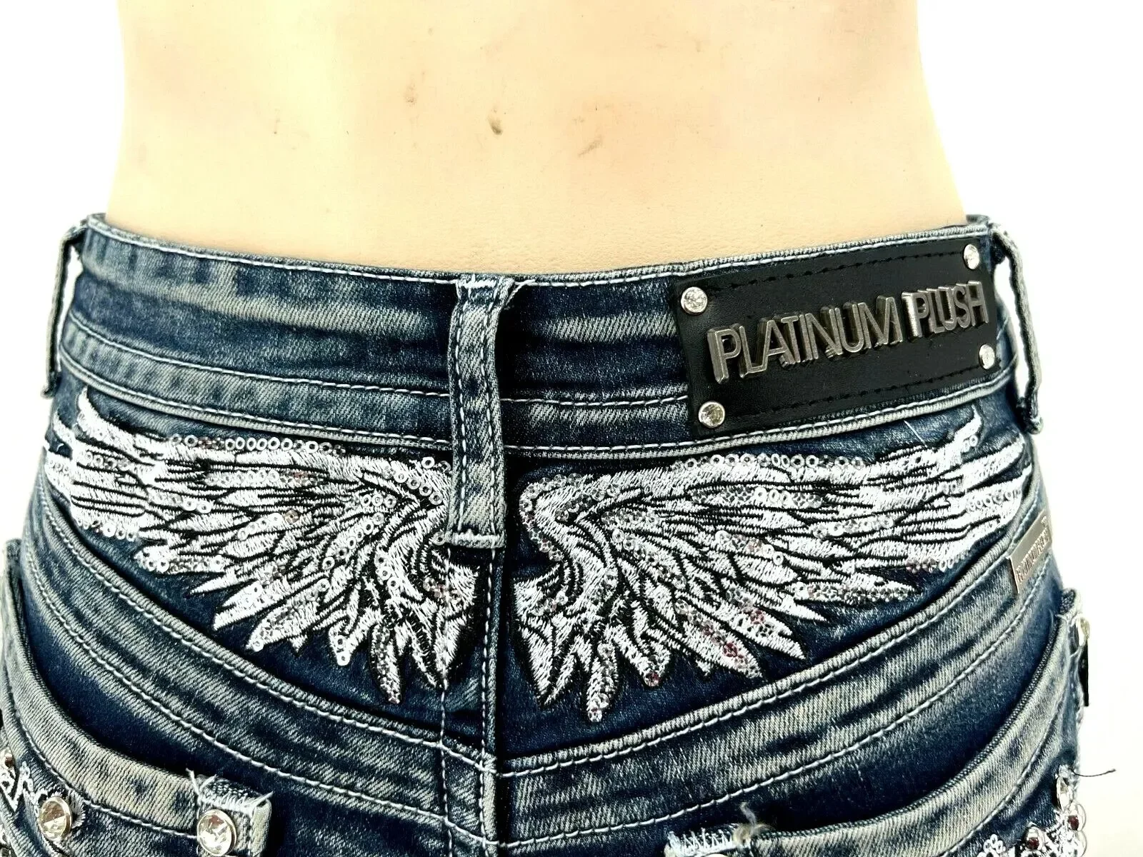 Rider Motorcycle Wing Rivet Embroidery Shorts Women Y2k Vintage Gothic Hot Girl Sexy Washed Denim Shorts Low Waist Mini Skirts