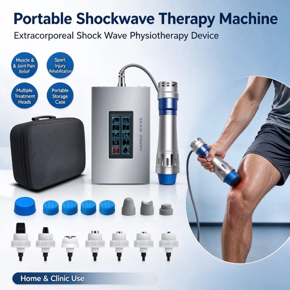 Portable Shockwave Therapy Machine, Extracorporeal Shock Wave Device for Muscle Joint Pain Relief Sport Injury Recovery