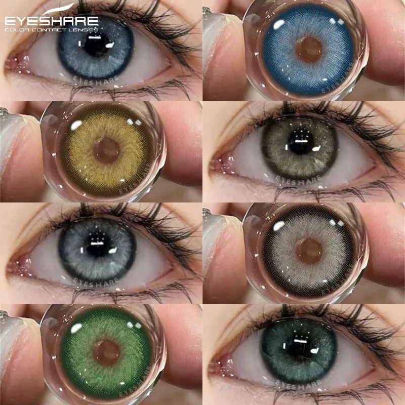 EYESHARE 1 Paar koreanische Linsen, farbige Kontaktlinsen für Augen, natürliche graue Linsen, blaue Augenlinsen, grüne Pupillen, braune Augenkontaktlinsen