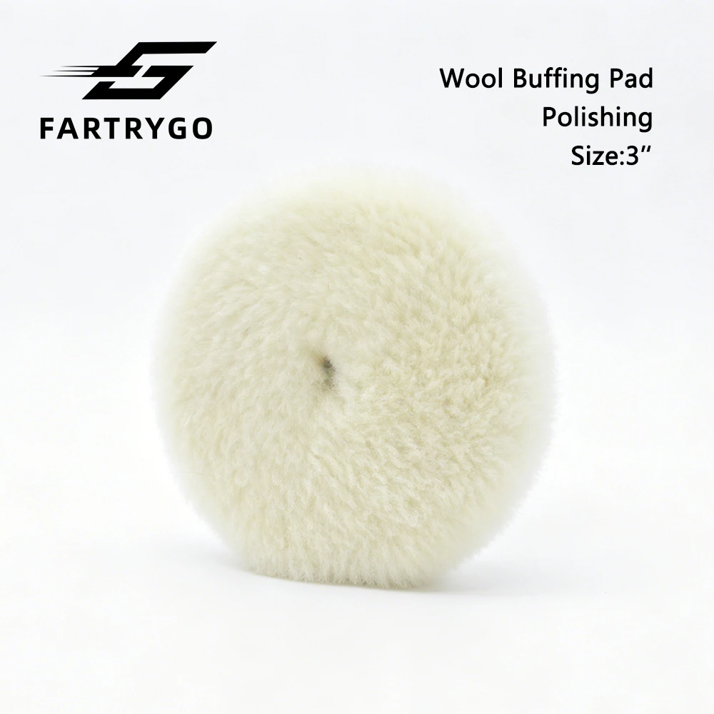 Fartrygo 3Inch Premium Wool Car Polishing Waxing Buffing Wheel Pads Auto Paint Care Polishing Pad for RO/DA Polisher