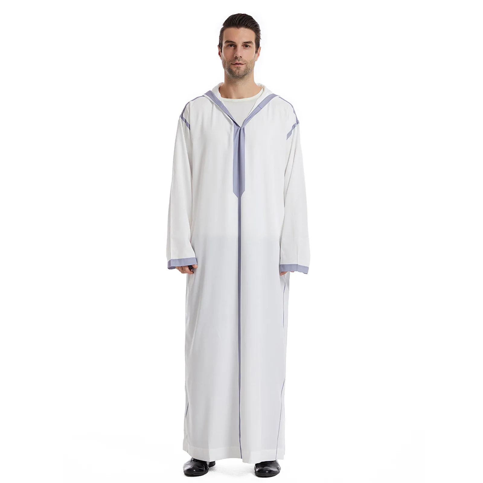 Moslim Gewaden Mannen Kleding Kaftan Capuchon Lange Jubba Thobe Arab Turkse Abaya Islam Habijt Musulman Homme Effen Kleur Ramadan Jurk