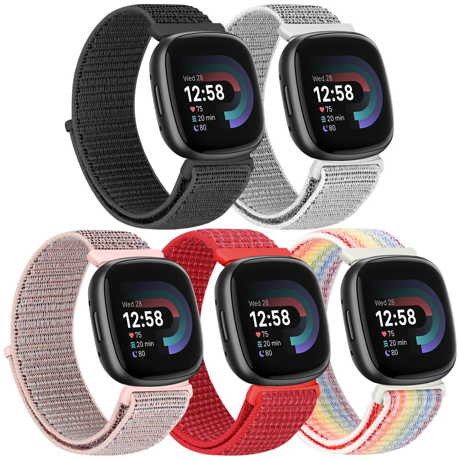 สายรัดไนลอนสําหรับ Fitbit Versa 3/Versa 4 สร้อยข้อมือสําหรับ Fitbit Sense2 Smarthwatch