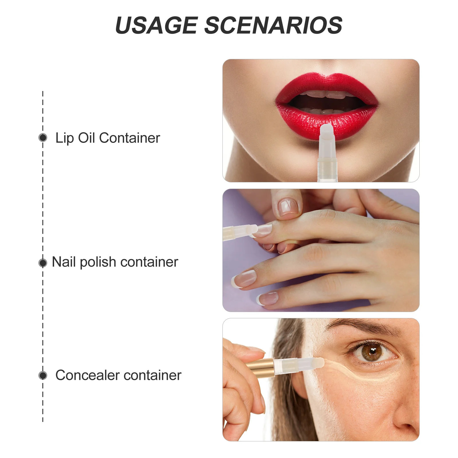 Tube vide multi-usage pour brillant à lèvres, 6 pièces, stylo brosse Portable pour vernis à ongles, huile, liquide de croissance des cils, manucure