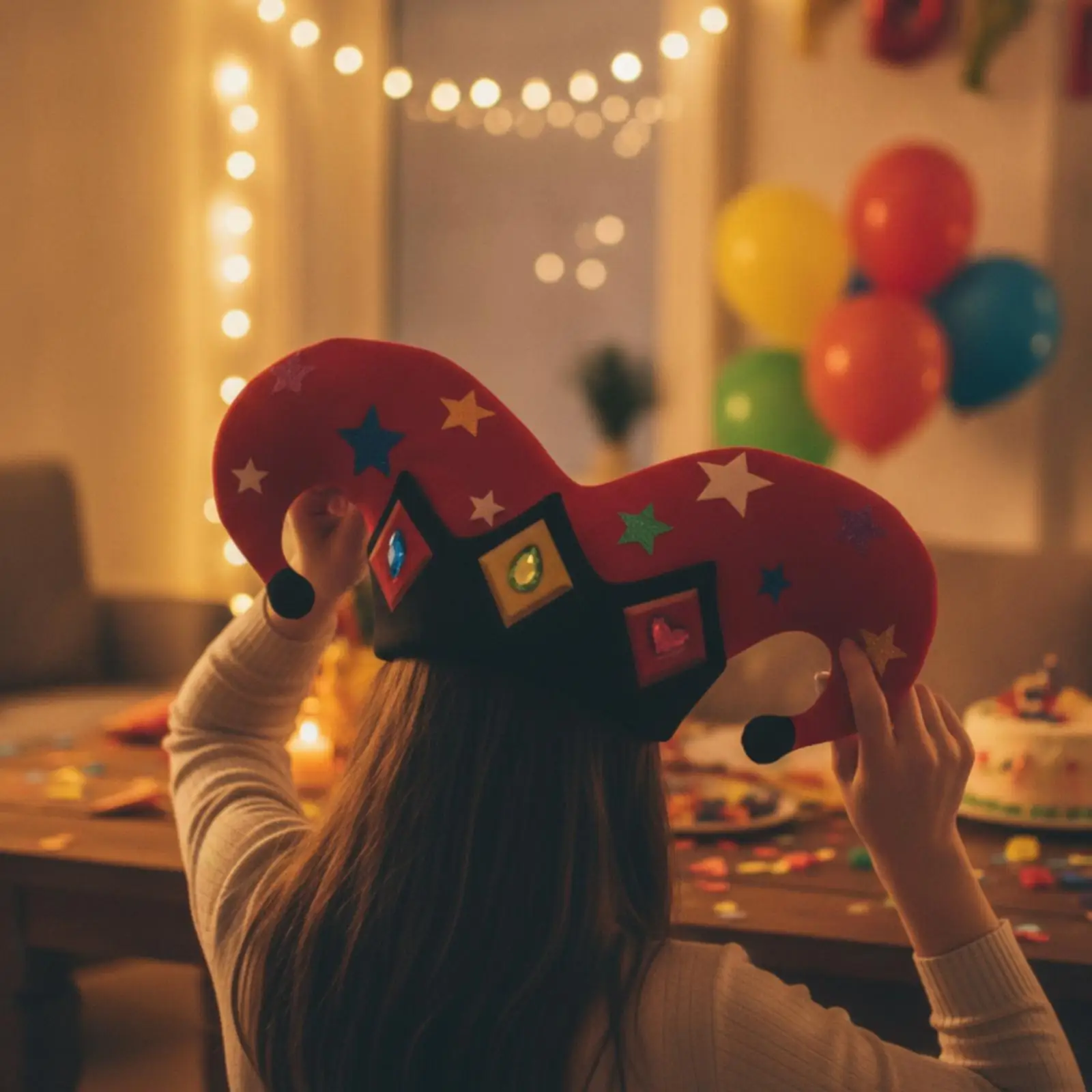 Clown Hat Playful Clown Hat with Curved Points Eye-Catching Headwear for Adults,