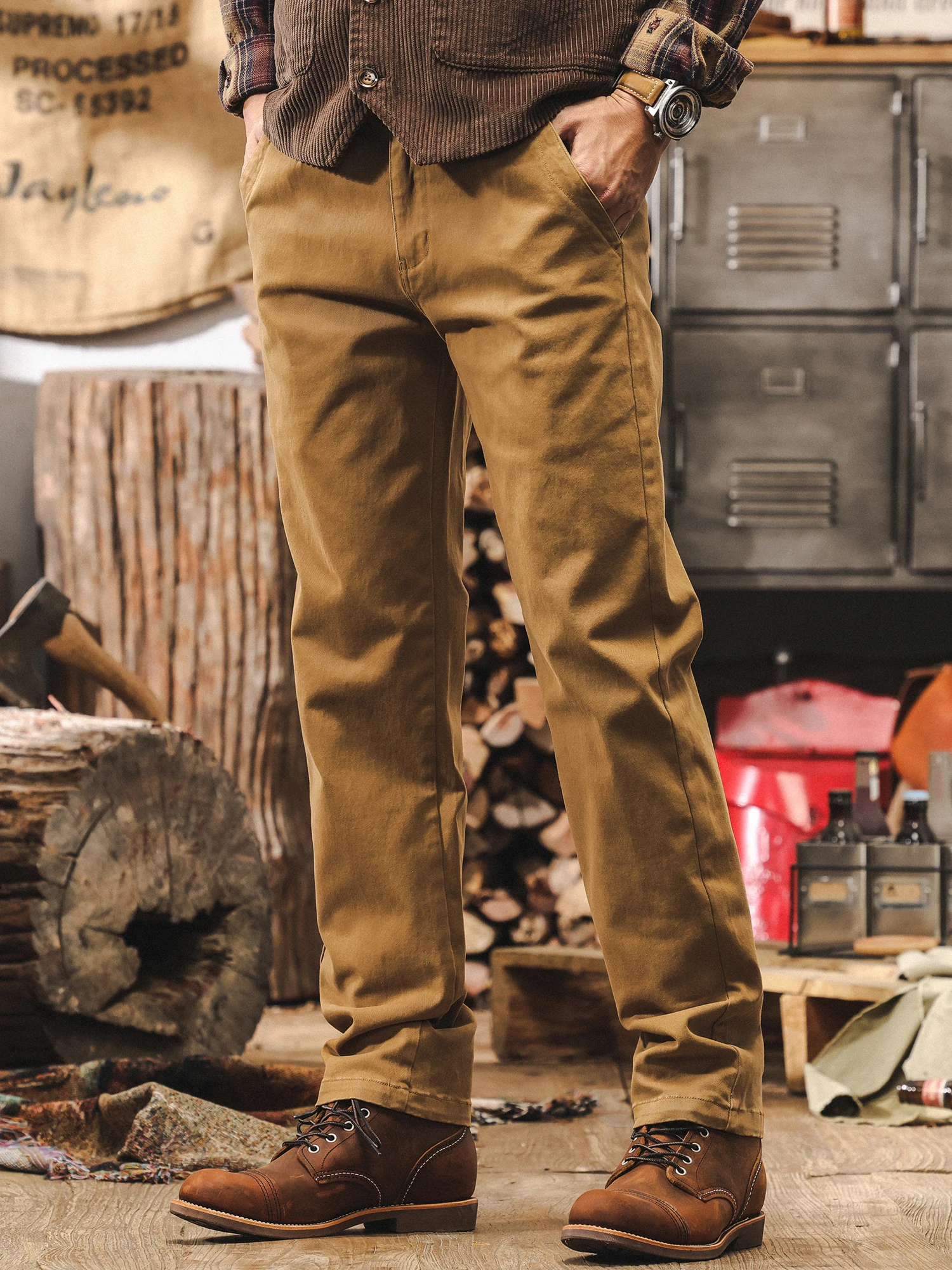 

Retro Straight Leg Men's Casual Pants American Sle Simple Faion Long Trousers Autumn Season Faionable Brand Jeans