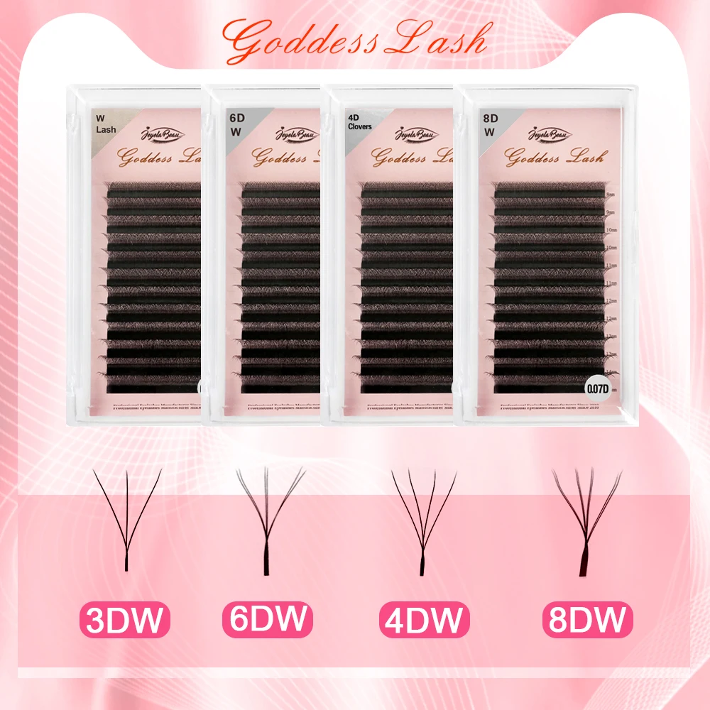 Goddess Cilios 3DW 4DW Shape Lashes Extension 6D 8D Eyelash W Cilios Individual Lash Eyelash Extensions W Doubble Tips Lashes