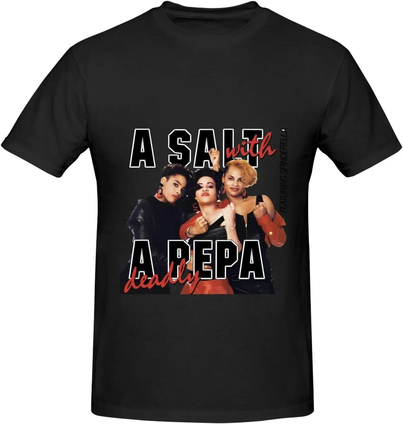 Salt N Music Pepa Men's T-Shirt Basic Short Sleeve Tee Fashion Classic Music Memory Casual Top