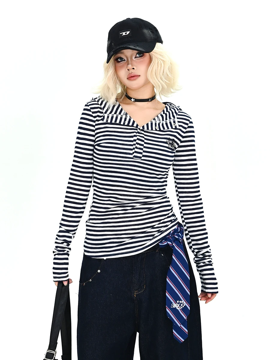 

Street Sle Women's Long Sve Hoodie T-irt Striped Base Layer Top Breathable Comfortable Digital Print round Ne Sweats...