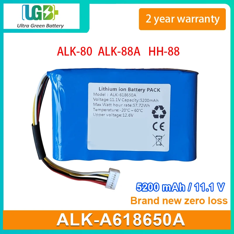 

UGB New Battery For ALK-80 ALK-88A ALK-A618650A HH-88 Fiber fusion splicer battery 11.1V 5200mAh