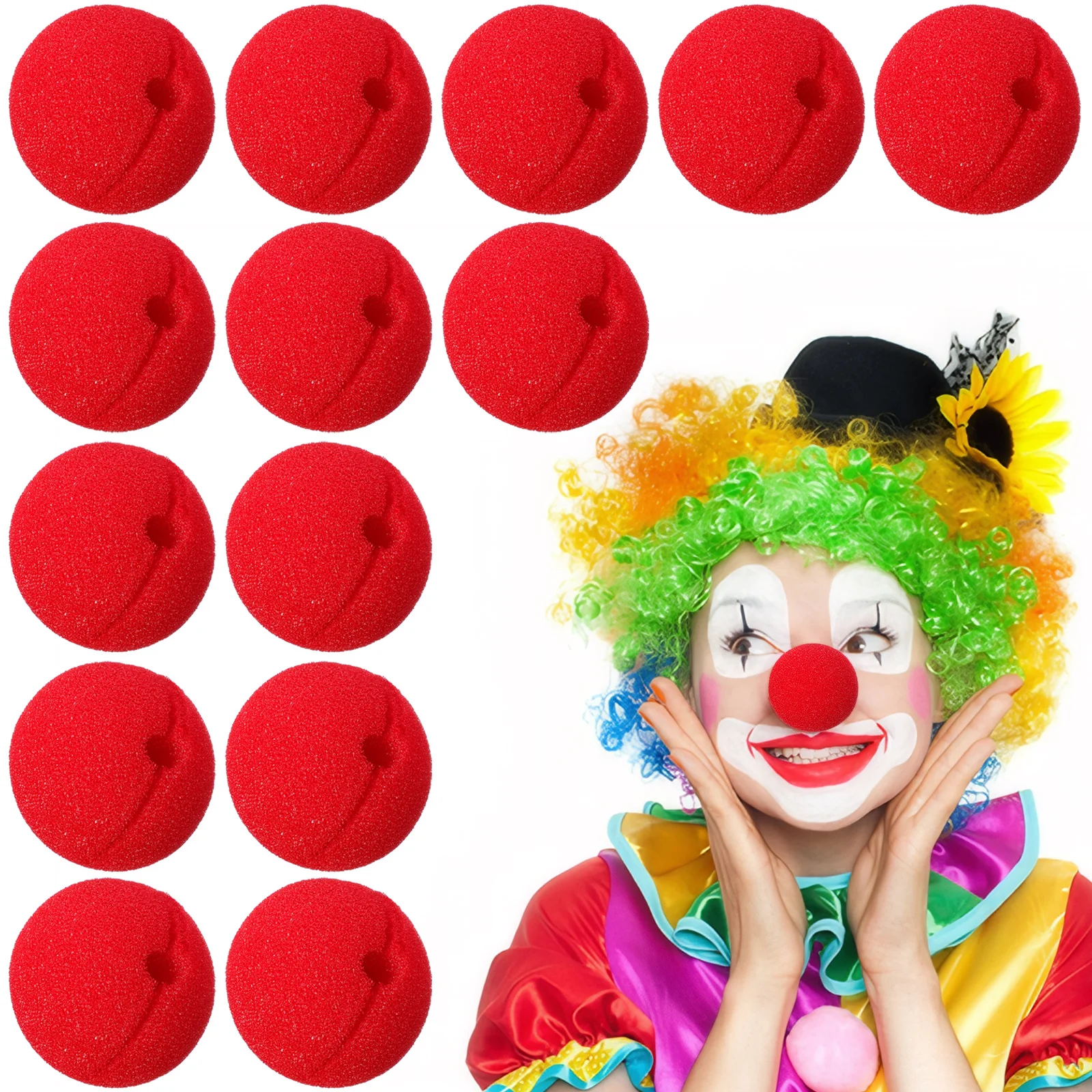 

50Pcs Sponge Clown Nose Fancy Dress Halloween Costume Party Prop Creative Role Play Accessory Exquisite Workmanship