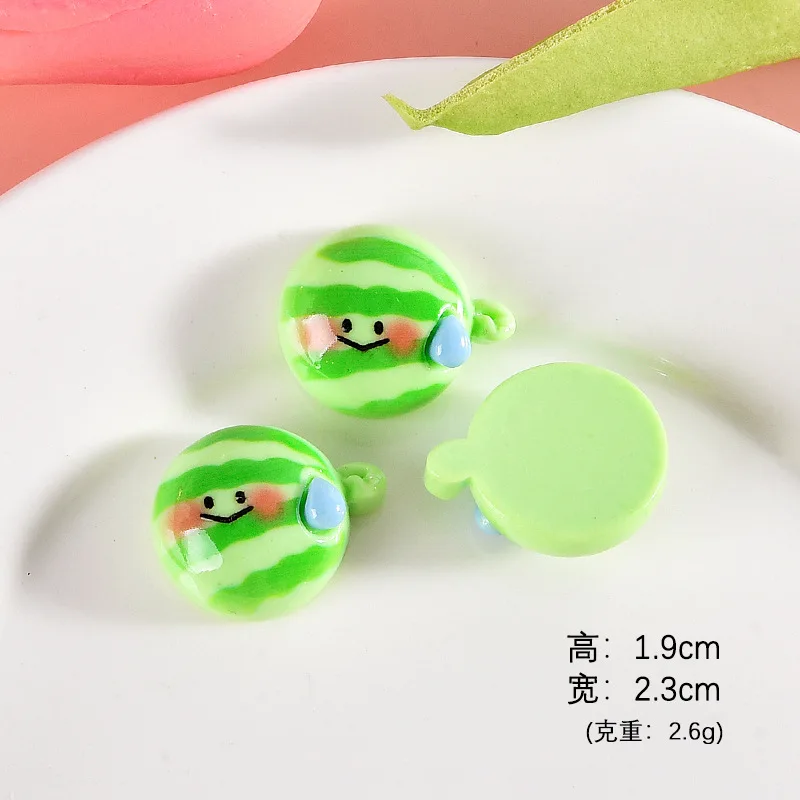 20pcs Mini Food Fruit Resin Cartoon Watermelon Flat Back Cabochon Cute Small Vegetable Art Supplies Decoration Charm Crafts