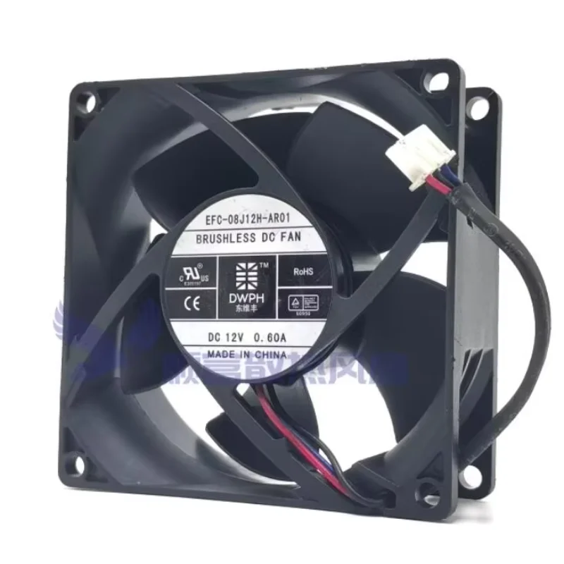 

DWPH EFC-08J12H-AR01 DC 12V 0.60A 80x80x32mm 3-Wire Server Cooling Fan