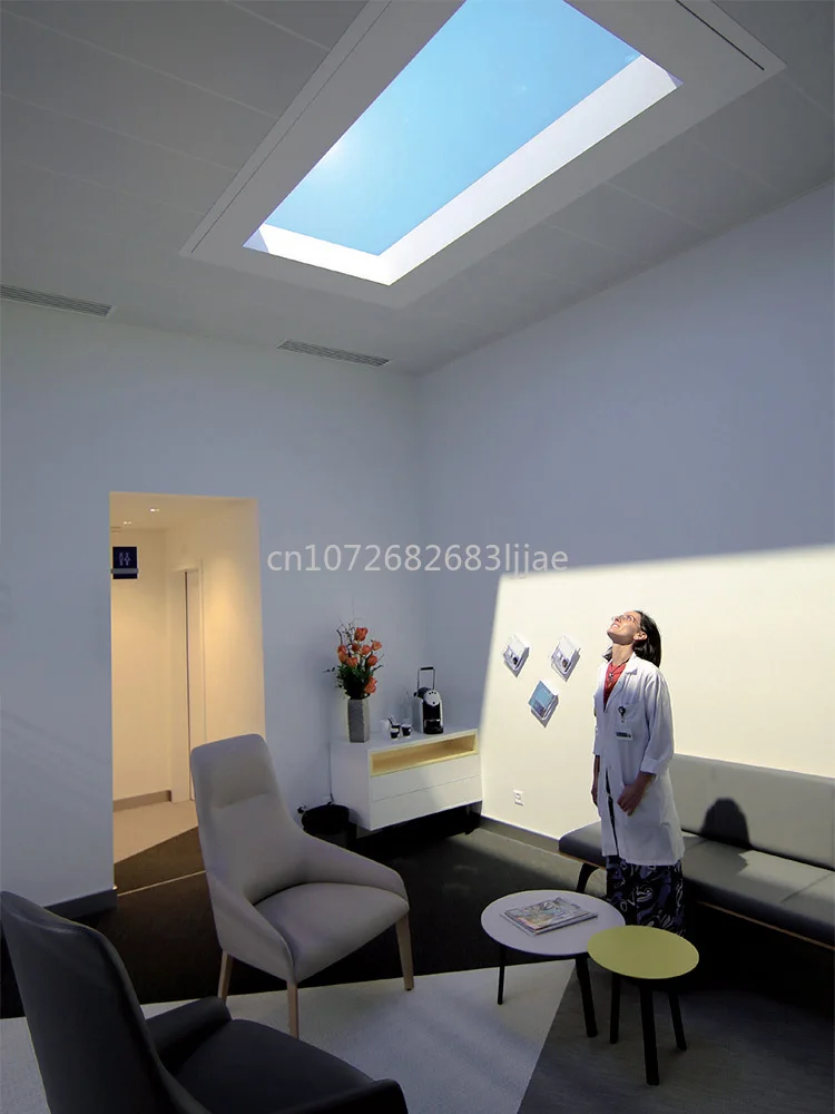 Luz Natural para sala de estar, luz de cielo verde de tercera generación integrada para baño, CoeLux, azul