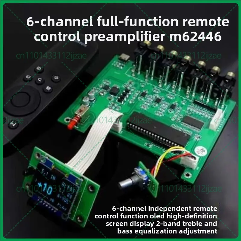 F11 M62446 6 Channel Independent Remote Control Preamplifier 5.1 Preamp OLED Display Audio Board