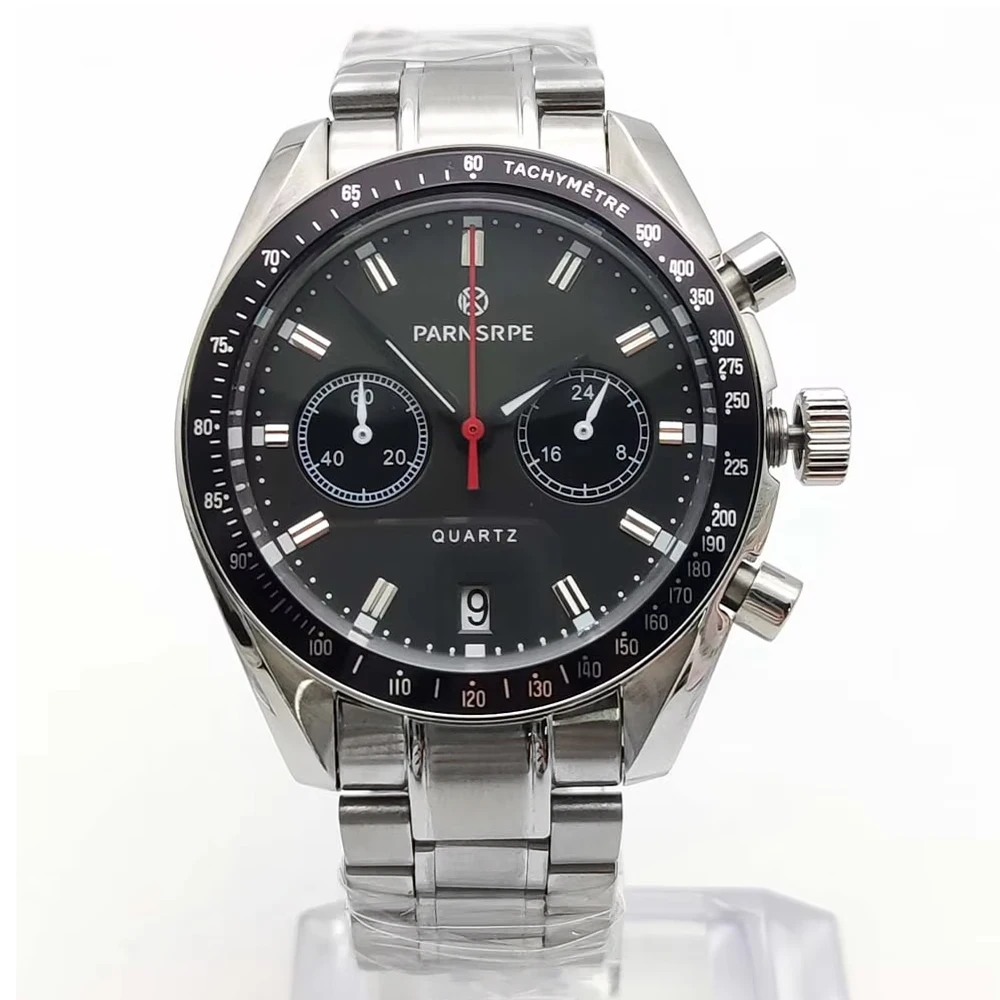 2026 New Quartz Chronograph Watch for Men Sport Luxury 40mm Tachymeter Bezel Stainless Steel VK63 Movement Date Daily Business