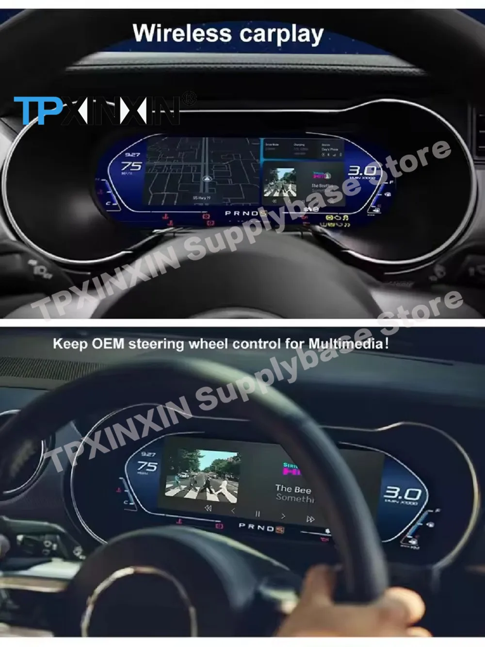 LHD RHD Digital instrument Cluster For Ford Mustang 2015-2021 odometer Tachometer instrument Cluster Carplay Support HD LED