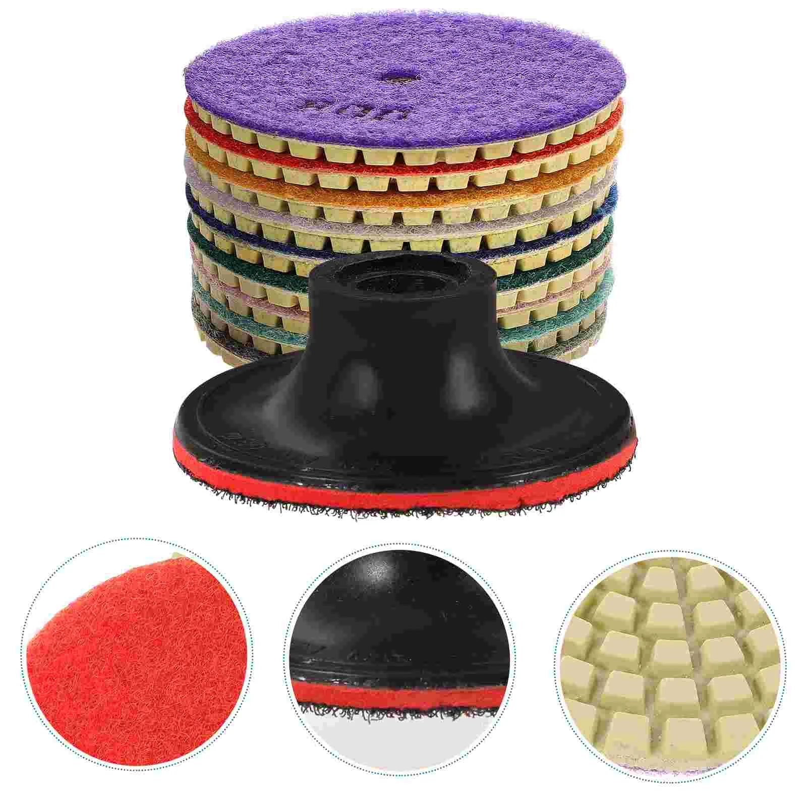 Jade Water Mill Marble Terrazzo Stone Polishing Pads Iron Abs Drill Assorted Wet Kit