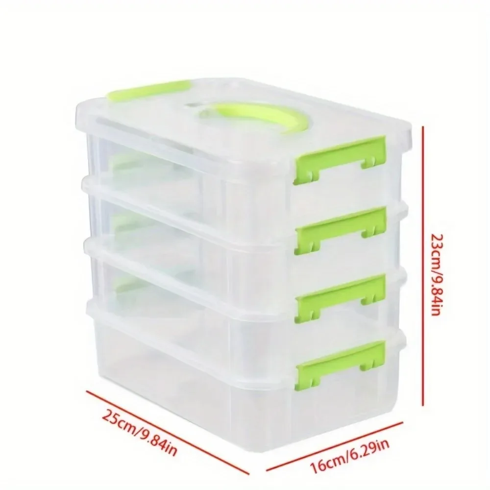 Multi Layer Stacked Suitcase with Partition Tray Toy Building Block Storage Box with Handle Cover Lock Storage Container image 6