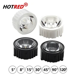 10pcs High Power 1W 3W 5W LED Lens 20MM PMMA Lenses With Two Feet Collimator Bracket 5 15 30 45 60 90 120Degree Black White Hold