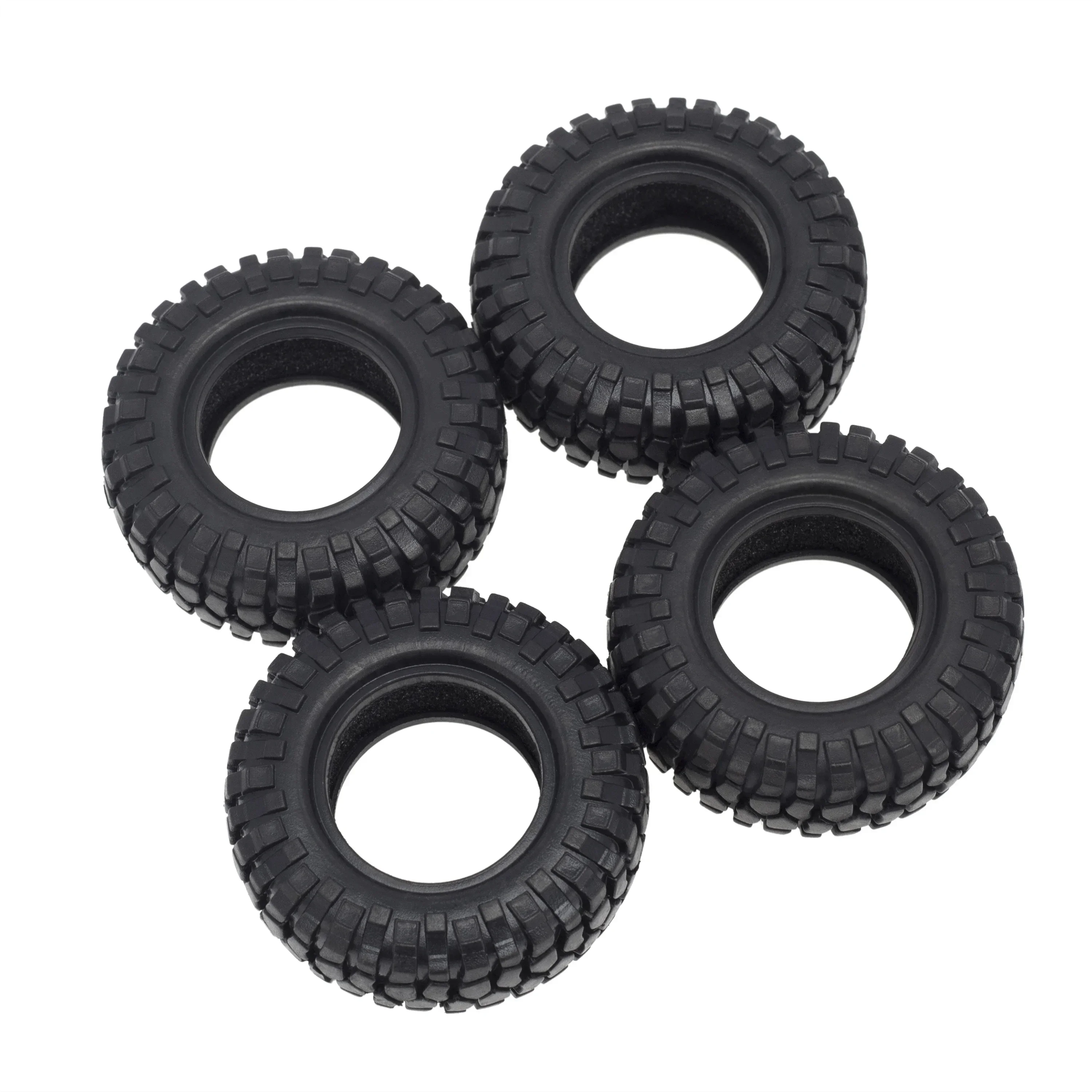 1/24 RC 크롤러 차량용 1.0 소프트 고무 휠 타이어, Axial SCX24 90081 AXI00002 업그레이드 부품, 48mm, 4PCs