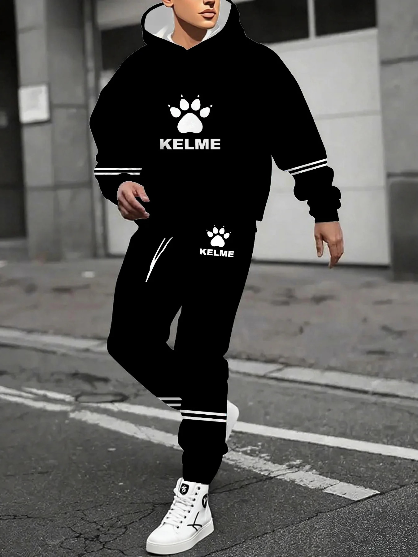 

2025 Autumn Winter Fashion Brand Men's Hoodies Y2K Oversized Long Pant 3D Print Men's Clothing Tracksuit two-piece Set
