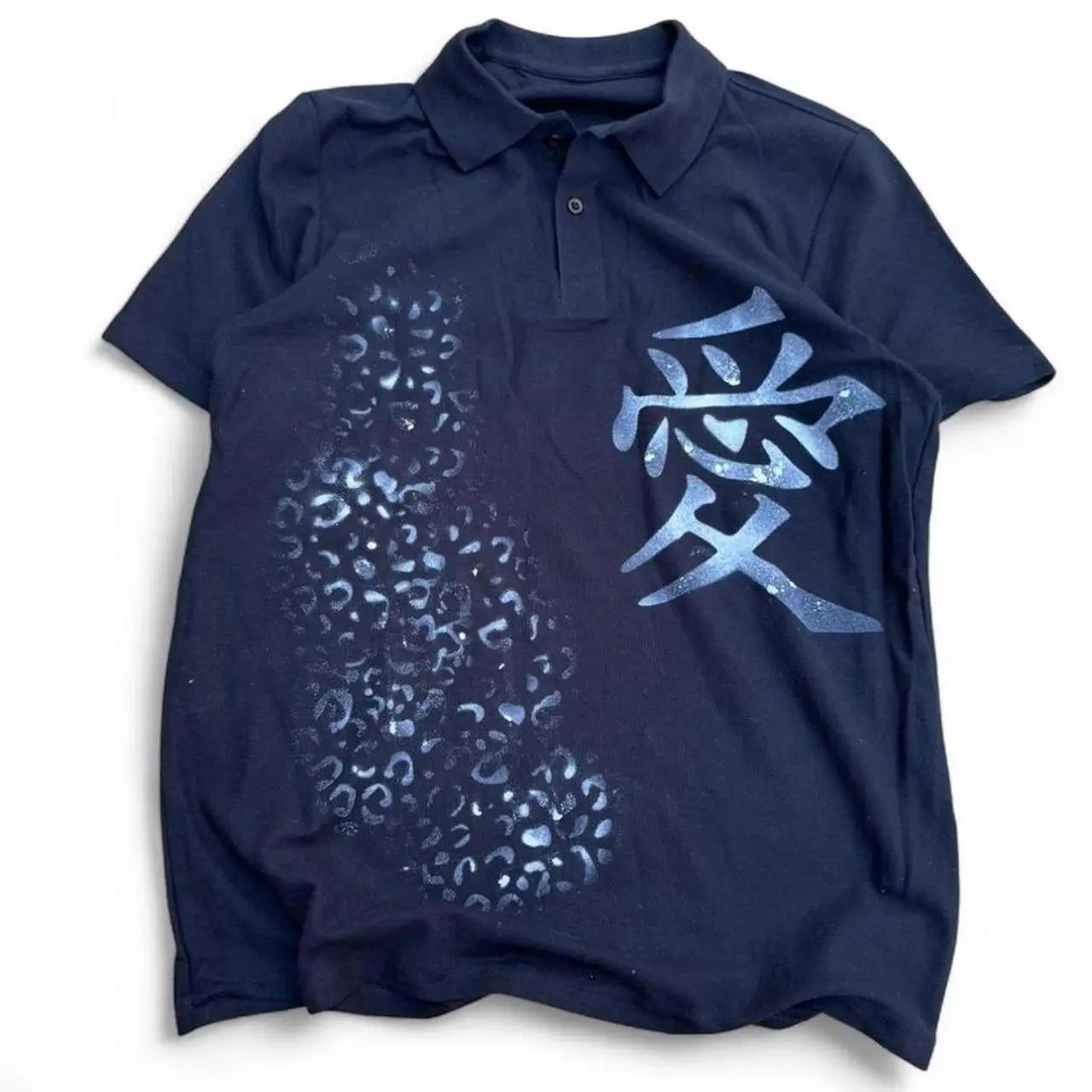 Herren Schwarze Poloshirts Y2K High Street Punk Europäischer und Amerikanischer Frühling Sommer Neue Herren Retro-Shirt Kreuz-Print Top Harajuku