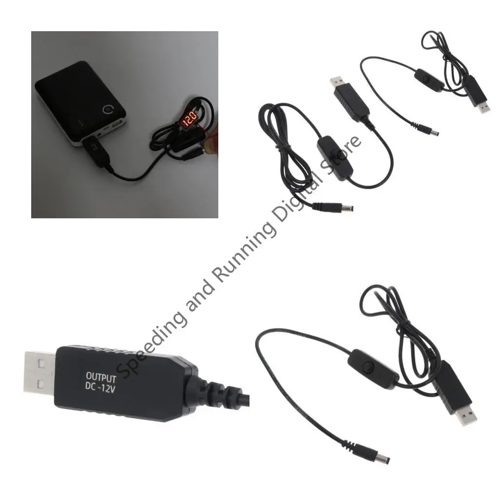 

USB Power Boost Line DC 5V to 12V Voltage Step UP Module USB-конвертер-адаптер Кабель 2,1x5,5 мм с переключателем ВКЛ. ВЫКЛ.