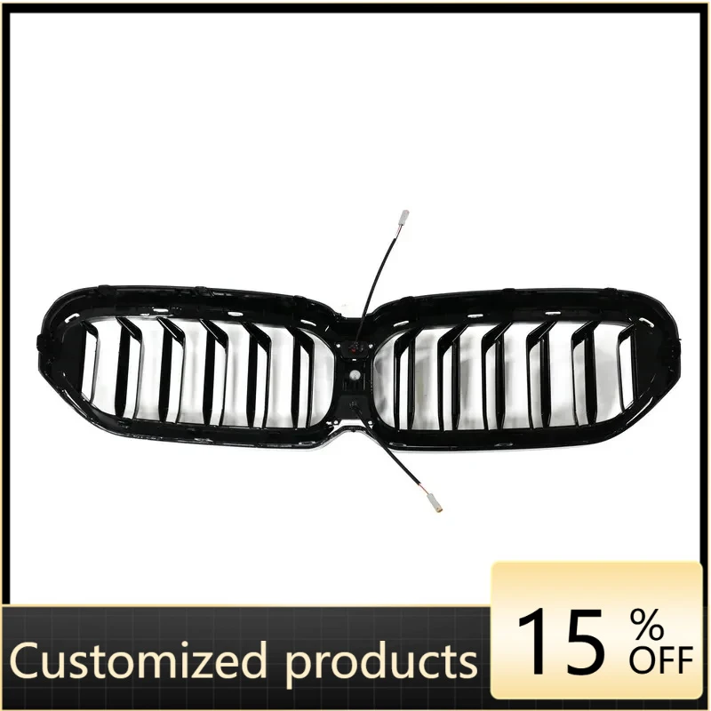 Front Bumper Grille Plastic Double Slat Gloss Black With LED  Seri G0 G -