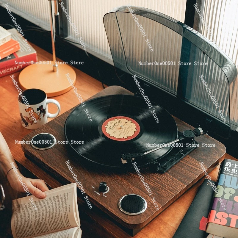 2nd Generation Vinyl Record Player Wooden Bluetooth Retro Gramophone Hi - Fi for Living Room