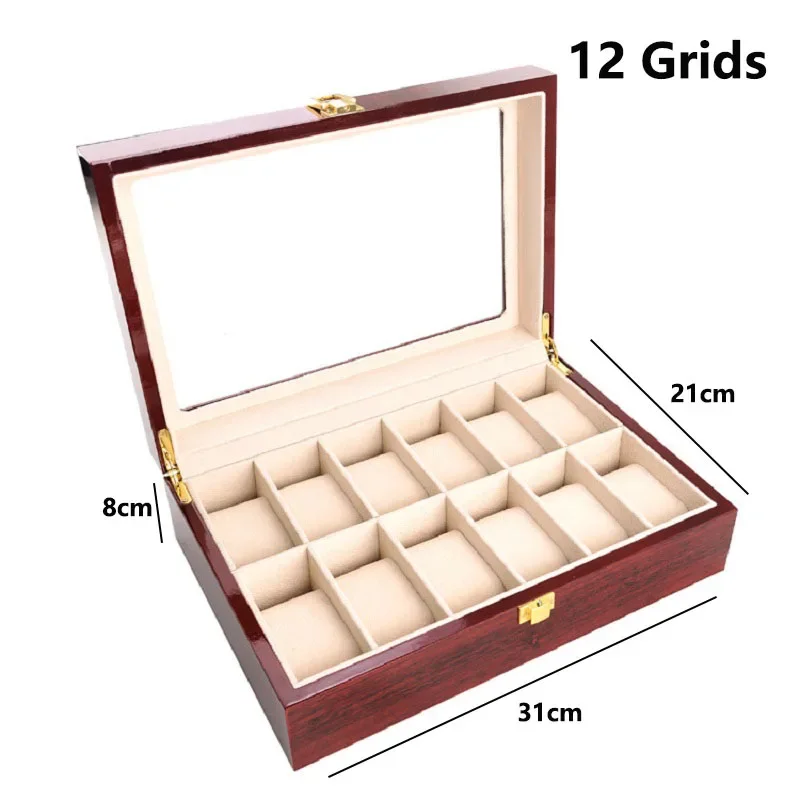 Houten Horlogedoos Milieuvriendelijke Horloge Opbergdoos met 1/2/3/5/6/10/12 Slots Reisorganisator voor Mannen Horloge Geschenkdoos